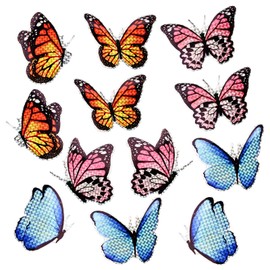 12Pcs Screen Door Magnets,Butterfly/Hummingbird Magnet Sticker for Keep Pet People Sliding Doors Safe,Flexible Screen Door Protector for Screen Sliding Door Patio Window Refrigerator (Butterfly)