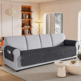 VANSOFY Couch Cover, Waterproof Sofa Covers Washable Slipcover Furniture Protector Couch Seat Covers Non-Slip Couch Cover for Dogs, Pets(Oversized Sofa, Charcoal Gray)