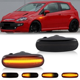 OZ-LAMPE 2Pcs Dynamic LED Side Indicator for Fiat Doblo Cargo Fiorino Grande Punto Idea Linea Multipla Panda Punto EVO QUBO STILO MULTI, Canbus Design Error Free LED Side Marker