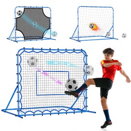 5X4FT Three Mode Soccer Goal & Rebounder Net & Target Net,Four Targets for Precise Training,Tough-Built for Intense Shots,Quick-Switch Angle Soccer Training for Control/Passing Practice for Kids Teen