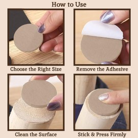 Premier Housewares Comprehensive Chair's Legs, Beige, Easy Application Felt Pads for Furniture Feet