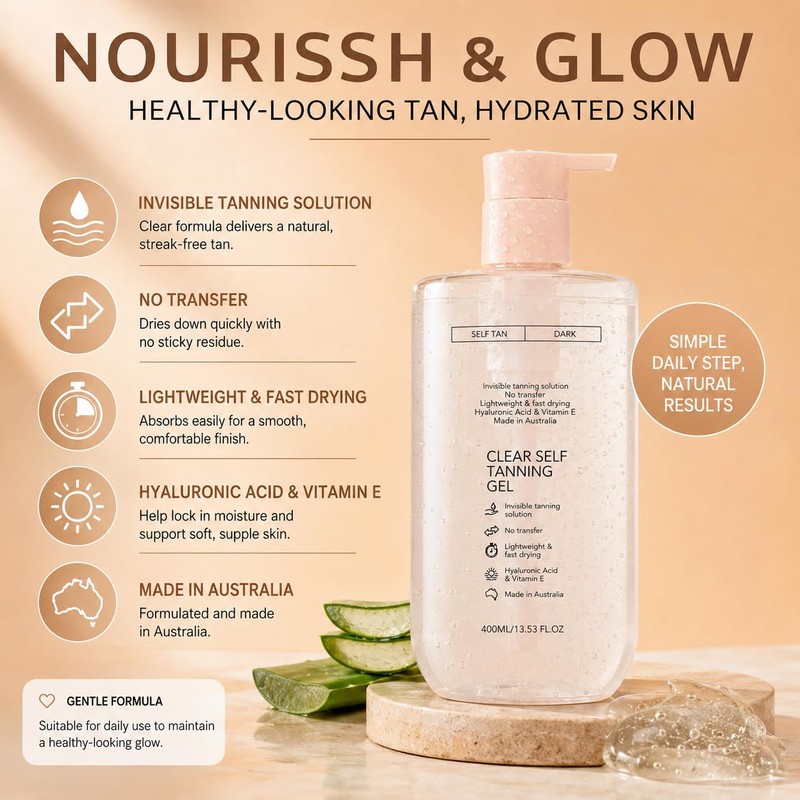 400ml Clear Self Tanning Gel, Clear Self Tanning Gel with