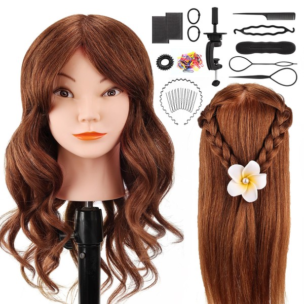 Yofuly Training Heads for Hairdressers Training Head Set Training Heads for Hairdressers Practice Head, Table Clamp and DIY Hair Braid