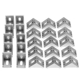 Akozon L Shape Right Angle Corner Bracket, 25pcs 4040 Aluminum Corner Mounting Bracket 90° Corner Bracket Brace Fastener
