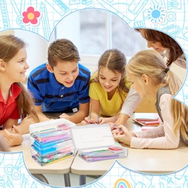 Patelai 24 Pack Pencil Box for Kids 8.3x4.7x2.4 Plastic Clear Pencil Case Bulk Crayon Boxes with Snap Tight Lids for Classroom School Students(Transparent)