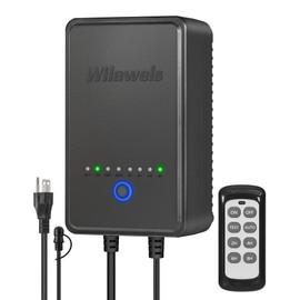 WILAWELS 150W Low Voltage Landscape Transformer with Remote, Weatherproof Low Voltage Transformer, 120V AC to 12V DC, Landscape Lighting Transformer with Timer and Photocell Sensor, ETL Listed A94LT06
