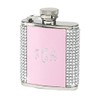 Petite White Crystaled Pink Pocket Flask (Engravable)