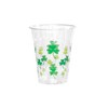 Party Essentials Soft Plastic Printed Party Cups, Shamrocks/Clovers, 12 oz,