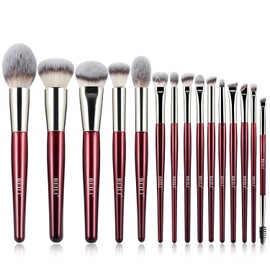 BEILI Makeup Brushes 15Pcs Make up Brushes Set Premium Vegan Foundation Concealers Blush Eyeshadow Eyeliner Powder Highlighter Blending Face Brush Set