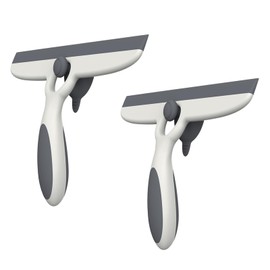 Multi-Purpose Silicon Squeegee for Window, Glass, Shower Door, Car Windshield, Heavy Duty Window Scrubber, Includes Suction Hook-Gray(2pcs)