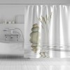OERJU Casual Style Shower Curtain Zen Stone Wild Grass Reflection