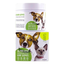 2 Ear Wipes for Dogs | 100 Cleansing Pads for Pets,Safe and Effective Pads for Cleaning Teeth, Eyes, & Ears, Ear Cleaning Pads for Stop Ear Itching.