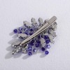 Teyglen Bride Wedding Blue Rhinestone Hair Clips Sparkly Crystal Hair