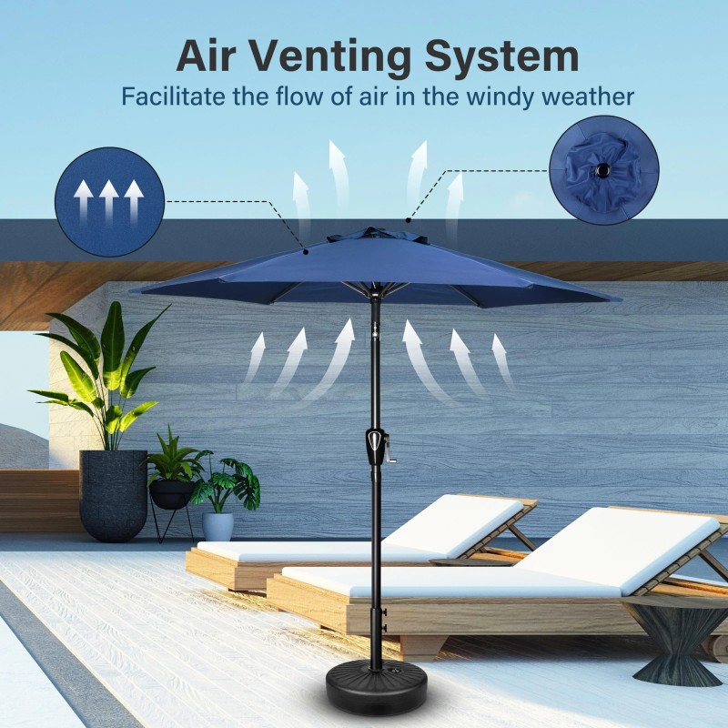 Simple Deluxe 7.5ft Patio Umbrella Outdoor Market Umbrella with Push
