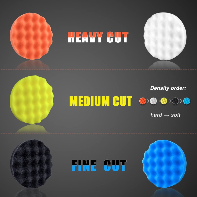 6 Inch Car Polishing & Buffing Sponge Pads Kit Wool