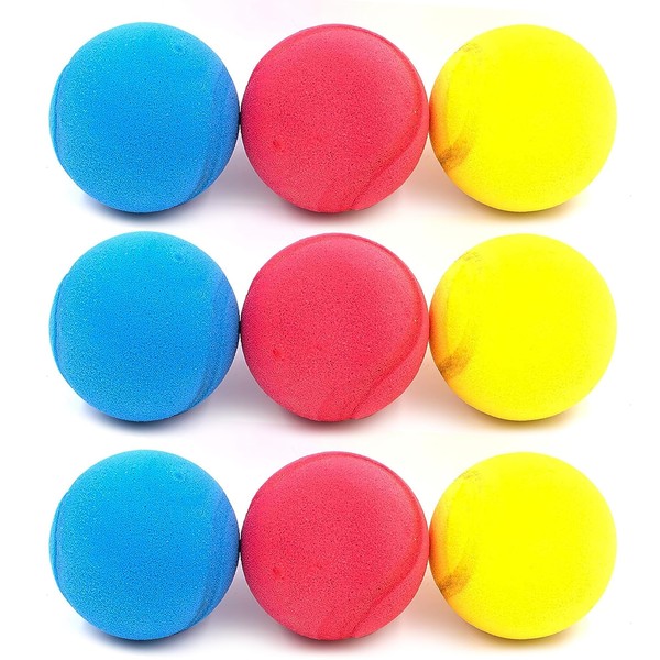 Set of 9 soft balls, soft balls, tennis balls, foam