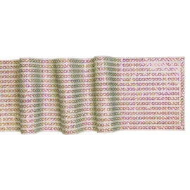 Madison Avenue Table Runner, Glass Rhinestones in Dazzling X Pattern, for Formal Dining Table Settings, Events, Weddings, Rainbow, 90", Sold Individually