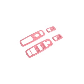 DSWSQ Pink Window Lift Switch Panel Cover Trim for Dodge Charger 2011+/Durango 2011-2024/Ram 2010-2017/Journey 2009-2020