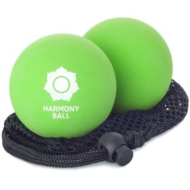 2 x fascia balls (natural rubber 6.3 cm) + 1 x exercise ball (soft 23 cm) - economy set for massaging and relaxing muscles and fascia