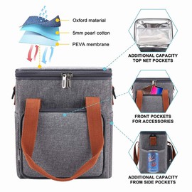 FAVORTALK Lunchbag Insulated Lunch Bag for Men Women, Leakproof Thermal Lunch Box Work School, Soft Lunch Cooler Bag with Adjustable Shoulder Strap for Adult Kid Boy Girl, 11908