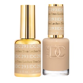 DND DC Gel Polish Set, Beige Nude Collection, UV/LED Gel Polish and Air Dry Nail Lacquer, Matching Chip-Free Polish Duo, 293 Tres Leches, 0.5 Fl Oz
