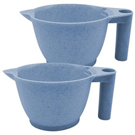 minkissy Hair Dye Mixing Bowl 2 Pack Portable Tint Bowl Set with Ergonomic Handle 6.69 X 3.54 X 3.14 in for Salon Home Dyeing Highlights Diy Hair Colo