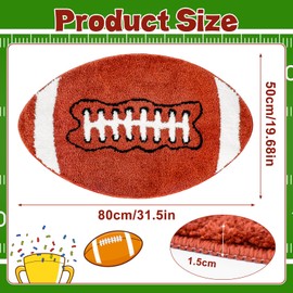 Meetory Football Rug, 32” × 20” Football Room Decor, Rug for Boys Room, Slip-Resistant, Machine Washable. Suitable for Bathroom, Living Room, and Bedroom