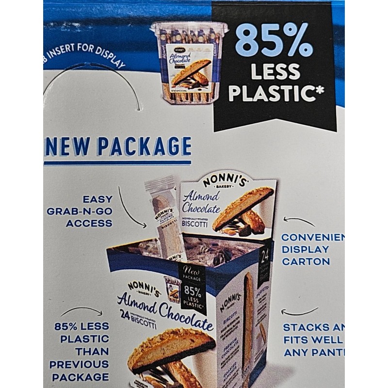 Nonni's 2 boxes - Nonni's Almond Chocolate Biscotti, 24 ct.