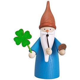 Seiffener Volkskunst German incense smoker lucky gnome, height 16 cm / 6 inch, original Erzgebirge by