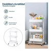 KyomiHome Carrito Organizador Estante Multiusos 3 Niveles Ruedas 360