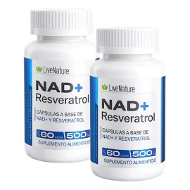 Nad  Resveratrol 120 Caps Live Nature Antioxidante Natural                                                                                            