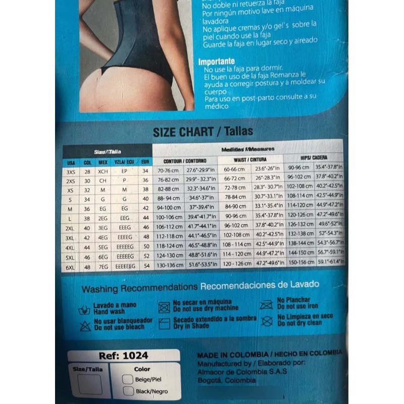 Secret Romanza Faja Colombiana 100% Original De Látex