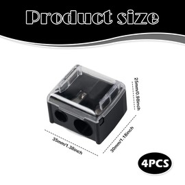 4 Pcs Dual-Head Makeup Pencil Sharpener, Eyeliner, Eyebrow, Lip Liner Sharpener for Cosmetics