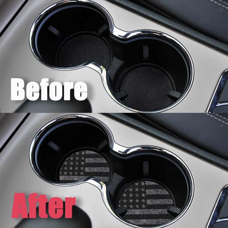 Qkari 2 Pack Car Cup Holder Coaster,2.9 Inch Anti Slip