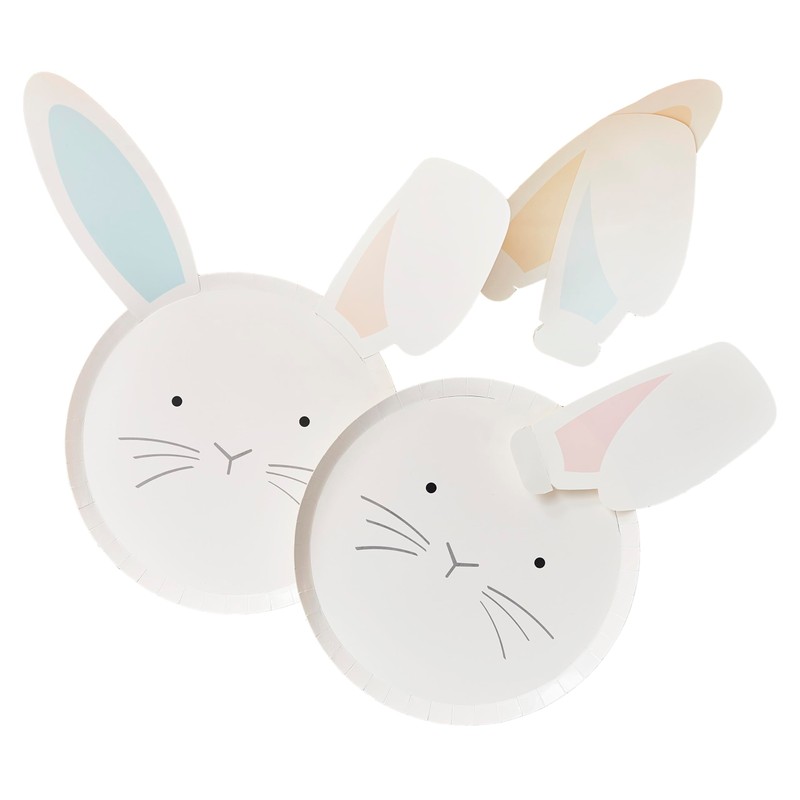 Ginger Ray Easter Bunny Paper Party Plates with Interchangeable Pastel