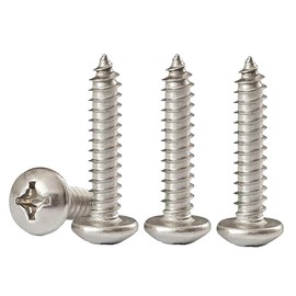 M4*45 Phillips Pan Head Wood Screws 304 Stainless Steel Self-Tapping Screws for Wood Full Thread Woodworking fastener (20pcs)