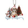Talataca Shih Tzu 2D Flat Christmas Ornament, Shih Tzu Gift