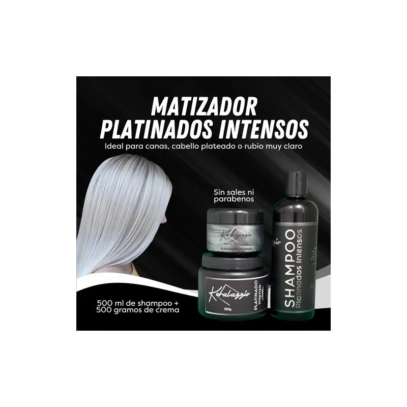 Matizador Platinados Premium 2 Cremas + Shampoo 500ml