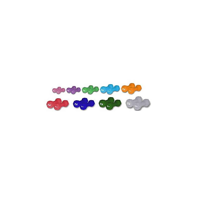 Urban Fitness Hex Dumbbells - Neoprene Covered Coloured (Pair) -