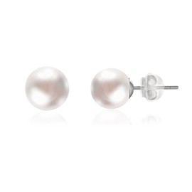 REIEN Jewelry S925 Sterling Silver Handpicked Freshwater Cultured Pearl Classic Stud Earrings For Women