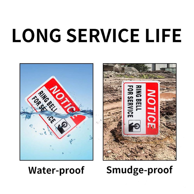 2-Pack Ring Bell for Service Sign, 10"x 7" .04" Aluminum