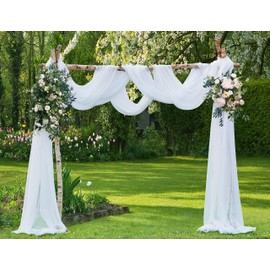WARM HOME DESIGNS 2 White Backdrop Curtain Bundle. 55 x 288 Inch White Fabric or White Curtain Backdrop for White Wedding Decorations & White Wedding Decor. ADS White 288"