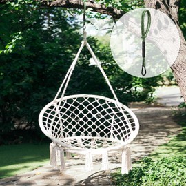 Heavy Duty Tree Swing Ropes, Hammock Tree Straps Hanging Kit, for Outdoor Swings Hammock Playground Set Accessories (1.75ft,21",Green,2Pack)