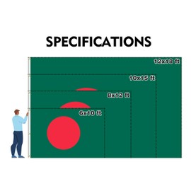 Bangladesh Extra Large Flag 8x12FT Giant Bangladeshi National Polyester Printed Latin America Flag With 3 Grommets For Patriotic Bangladeshi Themed Festival Events Party Decoration