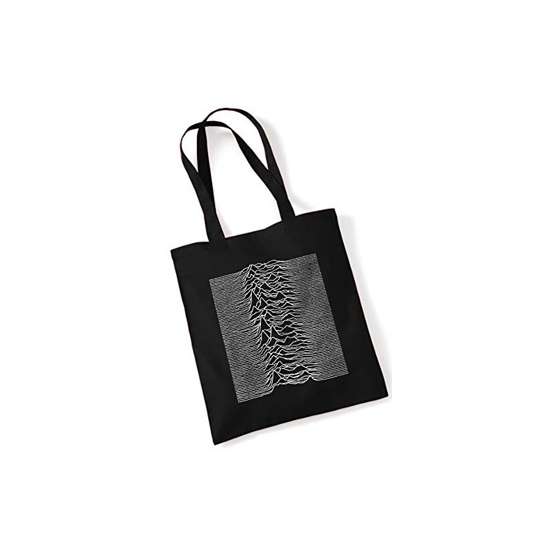 Joy Division Unknown Pleasures Jute Tote Bag Black, black
