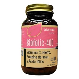 Ácido Fólico Con Vitamina C, Hierro Y Proteína. 60 Cápsulas                                                                                           