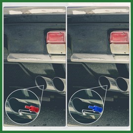 Motoforti 2pcs XL Size Universal Car Turbo Sound Exhaust Muffler Red Blue Long-lasting