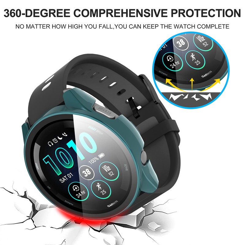 Suoman 2-Pack for Garmin Forerunner 265S Case, High Definition Clear