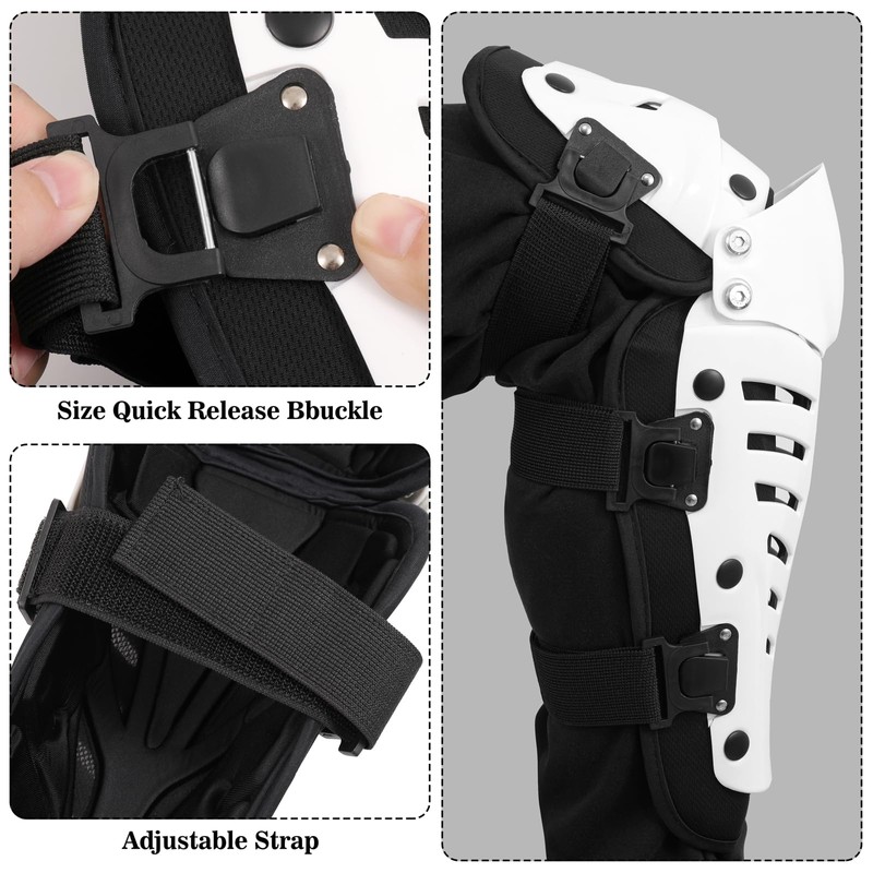 Knee Shin Guards Motorcycle Protective Gear, Knee Pads 3 Sections