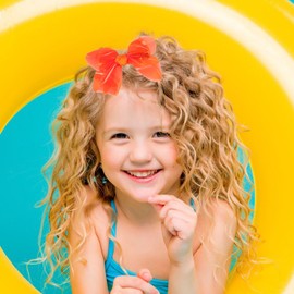 Adorable Waterproof Bow Hair Clips (Pack of 2): Colorful PVC Bow Clips for Summer Swimming Fun - Perfect Hair Accessories for Girls, Toddlers, and Teens (4 Inch-Orange)